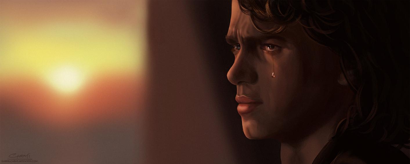 Anakin Skywalker screencap study. By Gabriel Carati, professional illustrator and concept artist.