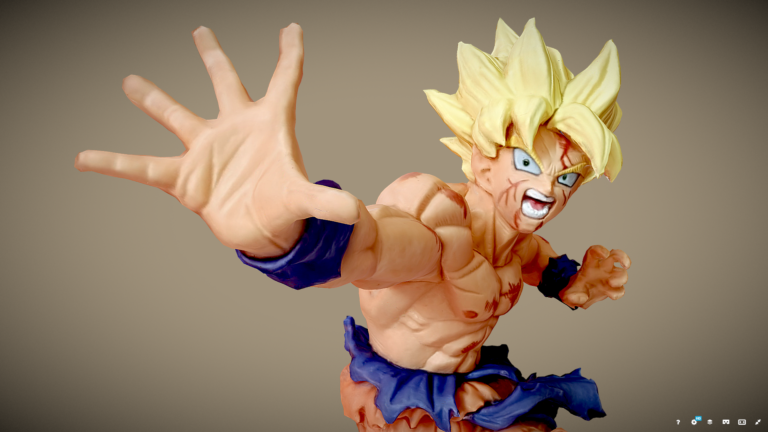 3D model of Goku, found on Sketchfab. Credits unknown.